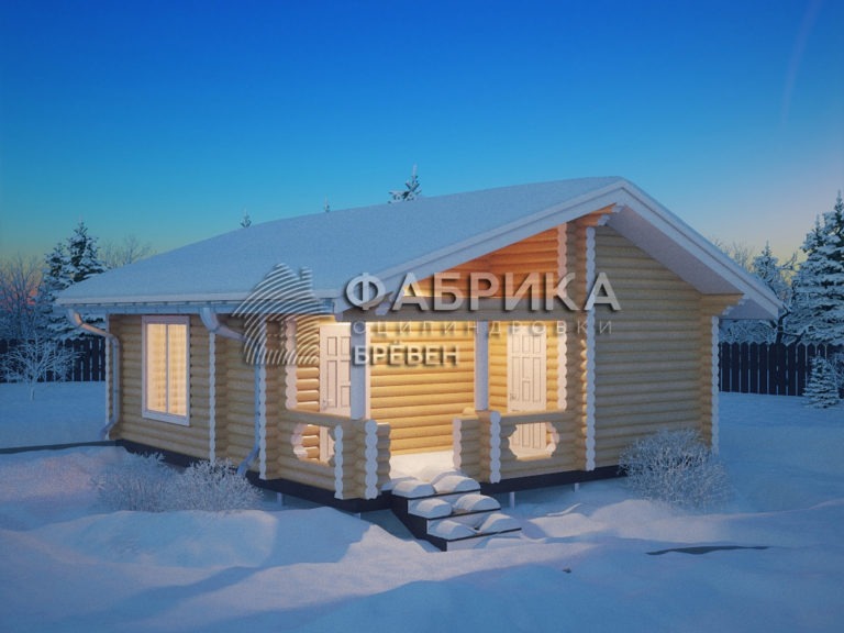 Проект бани из бревна Б-041